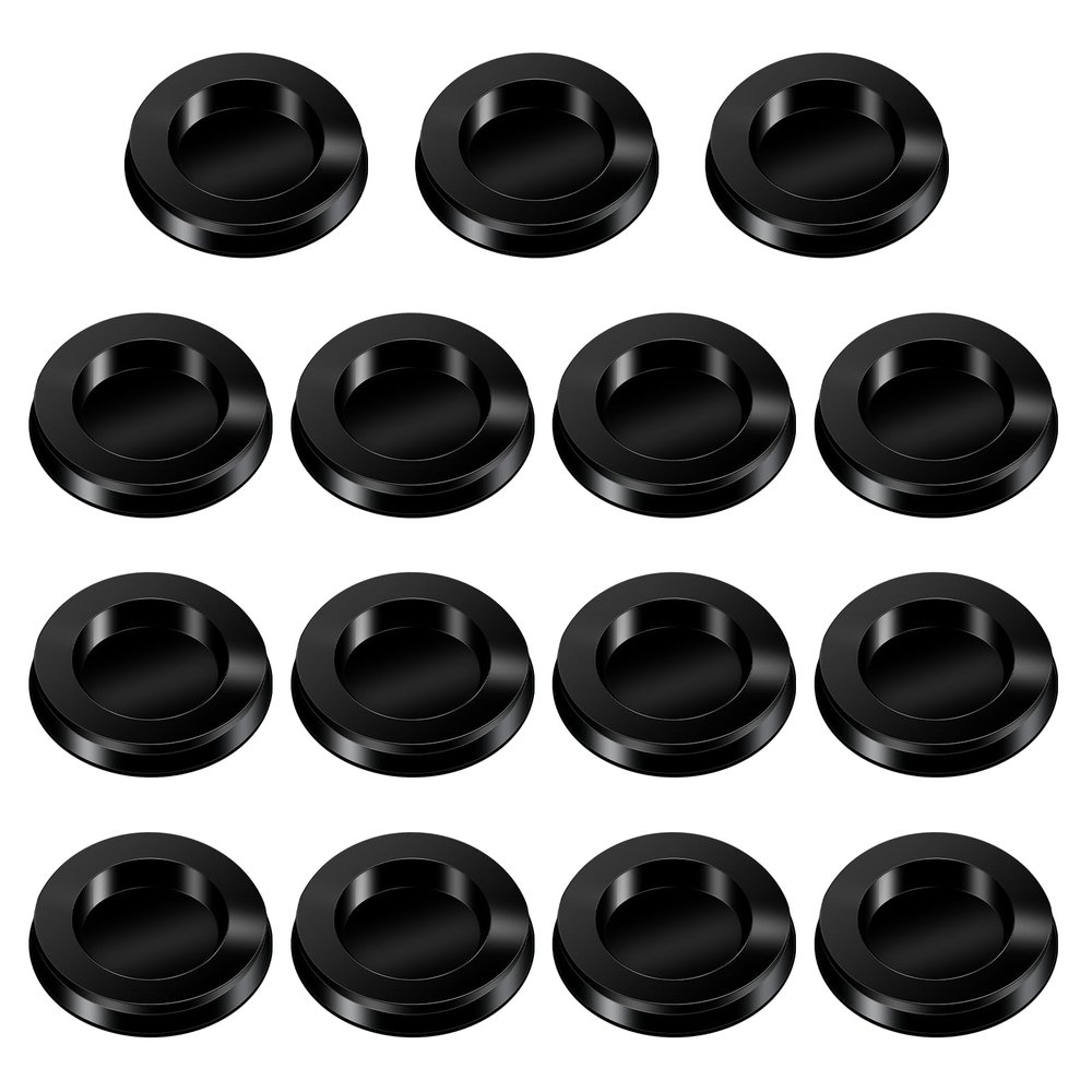 15pcs Round Piggy Bank Closure Plug Piggy Bank Stoppers Rubber Plugs Money Saving Box Plug Cover 1.45" Outer Diameter (Black)