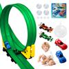 MINDNOOK 16 Ft Flexible Race Car Track Set for Kids, Portable Roll-Up Racetrack with 4 Cars & Suction Cups, Compatible with 1:64 Diecast Toy Cars, Gift for Boys & Girls Ages 4-12 view 1