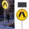 24" Solar-Powered LED Traffic Sign - Waterproof Pedestrian Crossing Alarm Light, Durable Aluminum Alloy Crosswalk Indicator for Improved Road Safety & Visibility view 1
