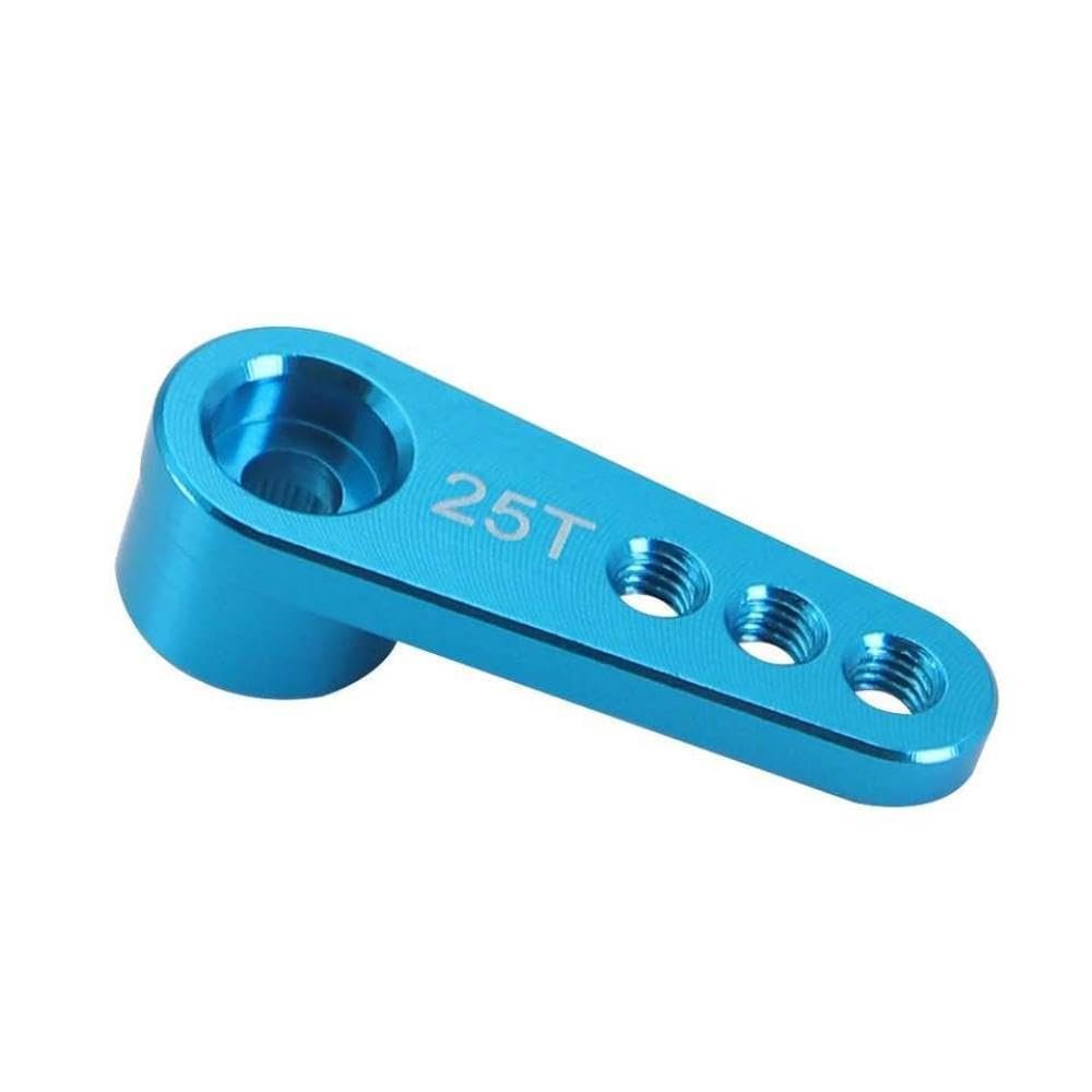28.5mm 25T Metal Servo Arm Compatible with 1/10 Scale RC Cars Boats Crawlers and Similar Models Servo Parts Accessories(Blue)