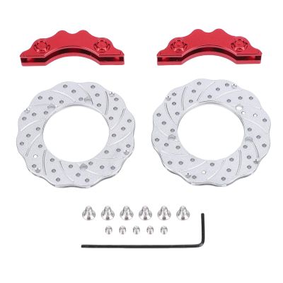 UPALDHOU RC Brake Disc Caliper Set, High Simulation Aluminum Alloy Brake Discs RC Crawler Brake Disc for RC Crawler Car (Red)