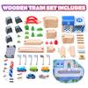 102Pcs Wooden Train Set for Toddlers & Train Set with More Track (Classic) view 2