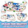 102Pcs Wooden Train Set for Toddlers & Train Set with More Track (Classic) view 4