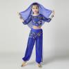5 PCS Girls Sequin Bodysuit Sets Cute Sparkle Glitter Tops Perform Dance Costumes School Birthday Festival Party Long Sleeve Tops Waist Chain Headdress Bracelet Sets view 2