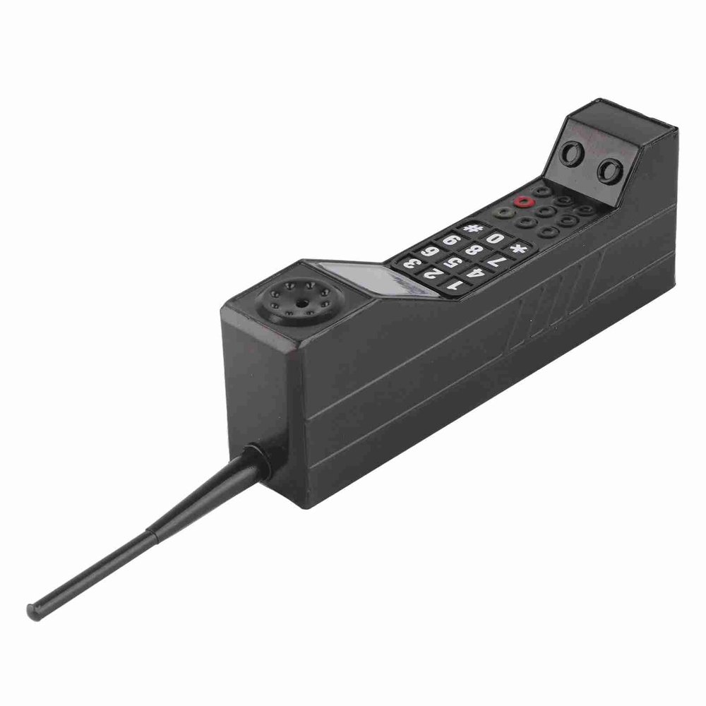 Brrnoo Fake Phone Handset, Retro 90s Mobile Phone Prop for 80s 90s Party Decor & Home Living Room Decor (Black)
