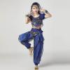 5 PCS Girls Sequin Bodysuit Sets Cute Sparkle Glitter Tops School Perform Dance Costumes Birthday Festival Party Short Sleeve Tops Waist Chain Headdress Bracelet Sets view 4