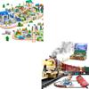 172Pcs Wooden Train Set for Toddlers & Train Set with Gift Case and Remote Control (Christmas Train) view 1