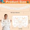 12 Pack White Mexican Banners for Weddings, 216 FT Papel Picado Hanging Banner Decorations for Papel Picado Dia De Los Muertos, Cinco De Mayo, Mexicano Para Fiesta, Day of The Dead Decorations view 3