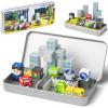 Gamcrown City Traffic Magnetic Blocks Set, 35PCS STEM Toys for Kids Ages 3-8, Travel Building Toys with Carrying Case, Child-Safe with Fully Encased Magnets, Christmas Birthday Gift for Toddlers view 1