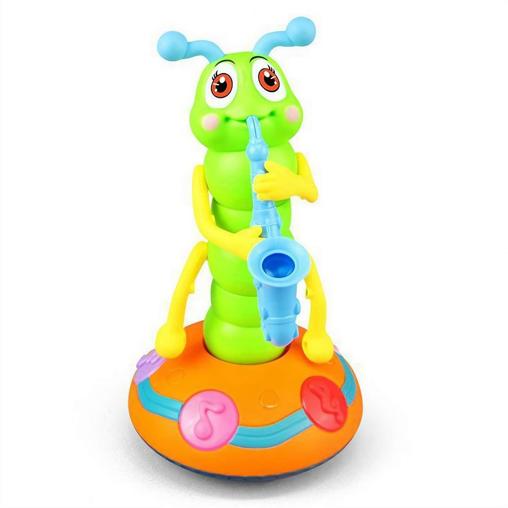 EIRZNGXQ Electric Caterpillar Saxophone Toy, Wriggle Caterpillar with Music and LED Light, Sensory Toy for Babies, Funny Light up Musical Toys for Baby Toys 6 to 12 Months