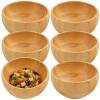 Toyosport 6 Pcs Bamboo Wooden Bowls Set, 2.6 in Small Serving Bowls for Appetizers, Side Dishes, Condiments, Dipping Sauce Bowls, Reusable Brown Bowls view 1