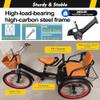 Kids Pedal Tricycle with Passenger Seat, 3-Wheel Outdoor Cruiser Bike, Front & Rear Baskets, Toddler Rickshaw Bike with Push Rod, Safe Single Brake Design view 3