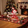 Christmas Santa Climbing Stairs Slide Toys, Animated Musical Gingerbread Ski Slope, Electric Santa Slide Track Climbing Toy, Xmas Stairs LED Light Music Motion Playset Home Decoraitons (Set A-3) view 4