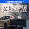 Folding Kids Tricycle with 18" Wheels, Adjustable Height, 3-Wheel Bike for Beginners, Human-Powered Trike with Baskets for Exercise, Shopping & Picnics, Front Caliper Brake. view 2