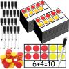 Ireer 48 Sets Magnetic Ten Frame Set, Math Counters Bulk for Classroom Early Math Manipulatives Kit for Home, Kindergarten and Elementary Teachers (Red and Yellow) view 1