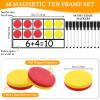 Ireer 48 Sets Magnetic Ten Frame Set, Math Counters Bulk for Classroom Early Math Manipulatives Kit for Home, Kindergarten and Elementary Teachers (Red and Yellow) view 2