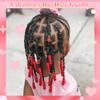 NAISKA 50PCS Red Hair Jewelry for Braids Cute Hair Beads Flower Heart Hair Charms for Girls 7 Styles Dreadlock Jewelry Loc Beads Valentine's Day Hair Accessories for Kids Girls view 3