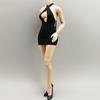 1/6 Scale Female Clothes, Cross-Strap Short Dress for 12-inches Action Figure Body, 1/6 Female Doll Costume Tight-Fitting Skintight Strappy Hip Bodycon Skirt Dress (Black) view 2
