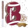 16Inch Football Number 8 Piata Includes Blindfold, Wooden Stick and Confetti for Game Day Tailgate Party Decorations - 15.8x 11x 2.76 view 1