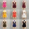1/6 Scale Female Clothes, Cross-Strap Short Dress for 12-inches Action Figure Body, 1/6 Female Doll Costume Tight-Fitting Skintight Strappy Hip Bodycon Skirt Dress (Navy) view 2