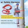 Adjustable Utility Pole Climbing Gear Kit | Steel Climbing Foot Buckles & Safety Belt for Linemen and Electricians | Portable Outdoor Climbing Equipment(17.7in/450mm) view 2