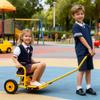 Red,Double Seated Kids Pull Wagon, Outdoor Play Cart for Two Children with 220LBS Capacity, Soft Padded Seat for Kindergarten & Backyard Fun view 4