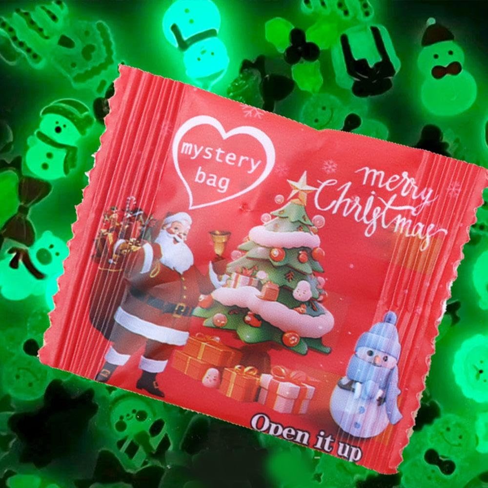 BEATIZ 50PCS Mini Glow in The Dark Animal Resin Models, Christmas Resin Animals Mystery Bags, Individually Wrapped Blind Bags Tiny Animal Figurines, Random Design