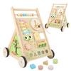 Wooden Baby Walker with Wheels Baby Push Walker for Boys Girls 6-12 Months Wooden Walker Activity Center Walking Toys for 1 Year Old Learning to Walk Sit to Stand Walker for Baby 12-18 Months Push Toy view 1