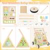 Wooden Baby Walker with Wheels Baby Push Walker for Boys Girls 6-12 Months Wooden Walker Activity Center Walking Toys for 1 Year Old Learning to Walk Sit to Stand Walker for Baby 12-18 Months Push Toy view 2