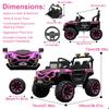 12V Kids' Electric Off-Road Ride-On Vehicle - Four-Wheel Suspension Off-Roader with 2.4G Remote Control, Dual Doors, Music, Cool LED Lights, for Boys & Girls (Rose Red) view 2