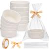 12 Pack Small Woven Storage Baskets with Gift Bag and Ribbon for Organizing Woven Natural Cotton Rope Bins Round Boho Empty Decorative Gift Chest Basket Box for Bathroom, Closet, Shelf Organizer (12) view 1