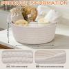12 Pack Small Woven Storage Baskets with Gift Bag and Ribbon for Organizing Woven Natural Cotton Rope Bins Round Boho Empty Decorative Gift Chest Basket Box for Bathroom, Closet, Shelf Organizer (12) view 2