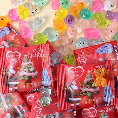 50Pcs Mini Glow in The Dark Animal Resin Models Mystery Resin Animals,Individually Wrapped Mystery Bag,Hide Small Luminous Figures DIY Fairy Garden House Micro Landscape Aquarium Decor,Random