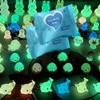 50Pcs Mini Glow in The Dark Animal Resin Models Mystery Resin Animals,Individually Wrapped Mystery Bag,Hide Small Luminous Figures DIY Fairy Garden House Micro Landscape Aquarium Decor,Random view 4