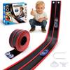 Flexible 15 Ft Race Track Starter Set for Kids Age 3+, Portable Car Track Playsets Compatible with Diecast 1/64th Cars, Long Kid Cars Ramp with Suction Cups, Rolls Up for Storage(Black) view 1