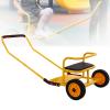 Yellow,Double Seated Kids Pull Wagon, Outdoor Play Cart for Two Children with 220LBS Capacity, Soft Padded Seat for Kindergarten & Backyard Fun view 1