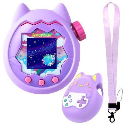 Silicone Cover for Tamagotchi Paradise Case, Protective Case with Screen Protector and Lanyard for Tamagotchi Paradise Water, Land, Sky, Jade Forest- Soft, Cute, Waterproof, Anti-Scratch, Shockproof