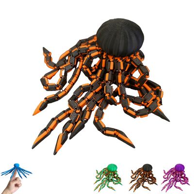 3D Printed Articulated Jellyfish Fidget, Jellyfish Toy, Jellyfish Decor, Fidget Spinner, Articulated Jellyfish Spinner, 3D Flexible Tentacle Fidget Toy for Office (C Set, Standard)