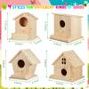 Liliful 16 Pack Birdhouse Crafts for Kids, Wooden Creative DIY Bird House Kits Arts and Crafts Set for Kids and Adults, Spring Birthday Gifts for Toddlers Ages (Seasonal Style) view 2