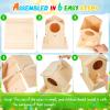 Liliful 16 Pack Birdhouse Crafts for Kids, Wooden Creative DIY Bird House Kits Arts and Crafts Set for Kids and Adults, Spring Birthday Gifts for Toddlers Ages (Seasonal Style) view 3
