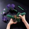 Audaxly Large Cargo Ship & Orchid Flower Building Set, Pink Container Vessel Model and Purple Artificial Orchid in Vase, Unique Home Desk Decor, Creative Gifts for Boys and Girls view 4