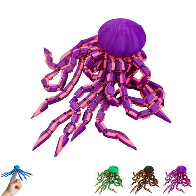 3D Printed Articulated Jellyfish Fidget, Jellyfish Toy, Jellyfish Decor, Fidget Spinner, Articulated Jellyfish Spinner, 3D Flexible Tentacle Fidget Toy for Office (B Set, Standard)