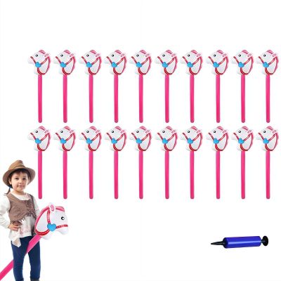 20PCS Inflatable Stick Horse,Blow Up Horse Head on Stick,StickHorses for Kids 2-5 Horses on a Sticks,Inflatable Farm Horses,Birthday Party Decorations Halloween Supplies Favors Props