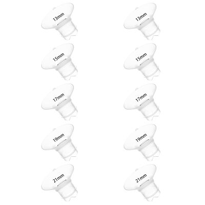 10pc Upgraded 13/15/17/19/21mm Flange Inserts with Pull Tab and Triangle-Cut Design, Improves Fit and Comfort for Breast Pumping, for Momcozy/Medela/Spectra/Eufy/Lansinoh/Elvie/NCVI/Paruu Breast Pump