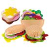 28PCS/Set Felt Play Food Hamburger Sandwich Stacking Toy with Beef Steak Vegetables Pretend Play Food view 1