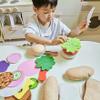 28PCS/Set Felt Play Food Hamburger Sandwich Stacking Toy with Beef Steak Vegetables Pretend Play Food view 3