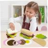 28PCS/Set Felt Play Food Hamburger Sandwich Stacking Toy with Beef Steak Vegetables Pretend Play Food view 4