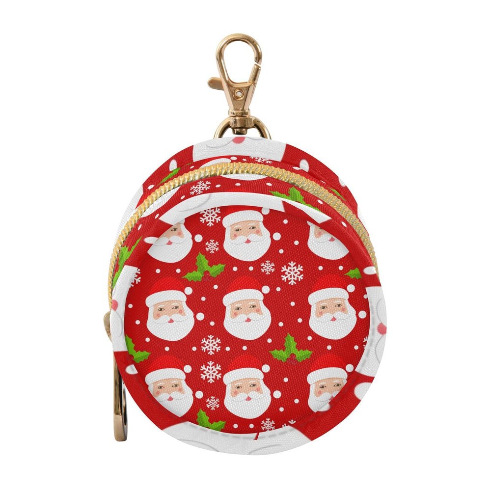 xigua Christmas Santa Claus Round Pacifier Storage Case with Zipper, Portable Pacifier Case for Travel, Diaper Bag & Purse, Pacifier Container for Baby Boys & Girls