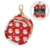 xigua Christmas Santa Claus Round Pacifier Storage Case with Zipper, Portable Pacifier Case for Travel, Diaper Bag & Purse, Pacifier Container for Baby Boys & Girls view 2
