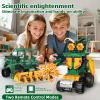 5 in 1 STEM Robot Toys Building Kits for Kids Ages 6-14, App & Remote Control STEM Harvester/Plowing Cart/Water Truck Robot Building Set, Programmable Transformers RC Robotics Gifts for Kids Boys view 3